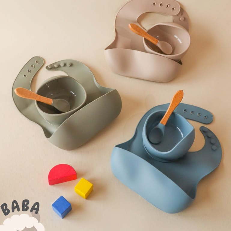 BABY FEEDING SET/SET MAKAN BAYI ISI 3 / PREMIUM SILICONE PLATE SUCTION /MANGKOK SILIKON /PIRING SILIKON / ALAT MAKAN BAYISet makan bayi/ Sippy cup Premium Silicone baby ANTI TUMPAH with straw/ Gelas Minum bayi