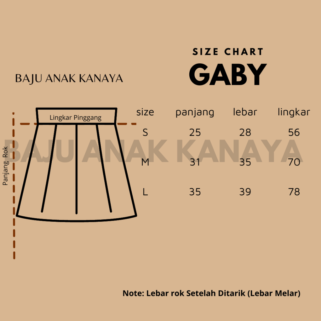 1-4TH ROK PENDEK ANAK GABY SKIRT ANAK PEREMPUAN