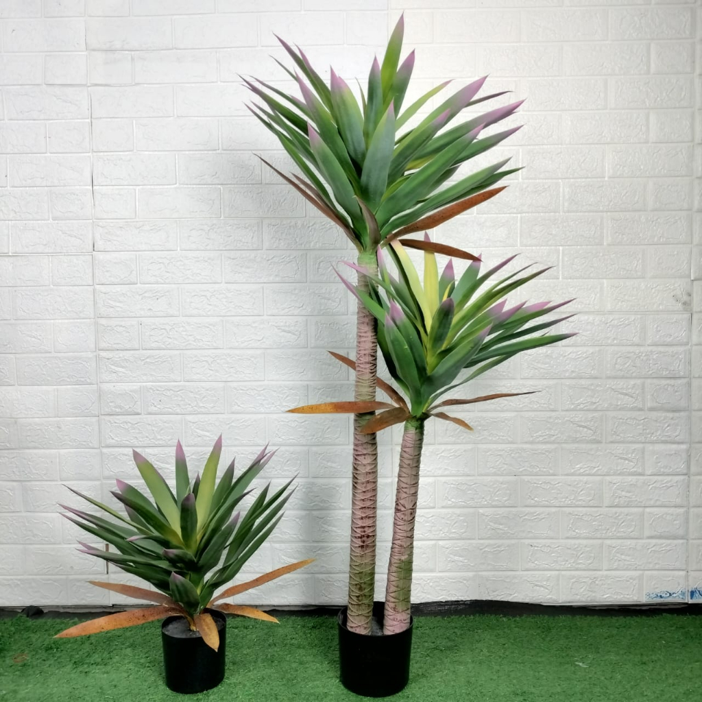 AND / COD / Tanaman Pohon Yucca Hias Tinggi 1.2 M Dekorasi Ruangan Rumah Kantor Pot Tanaman Artificial Plastik PBP173-02