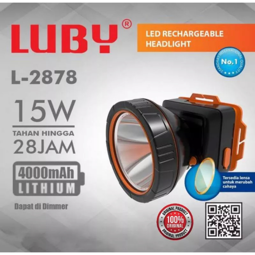 Senter Kepala Luuby  L-2878 L Cahaya Putih