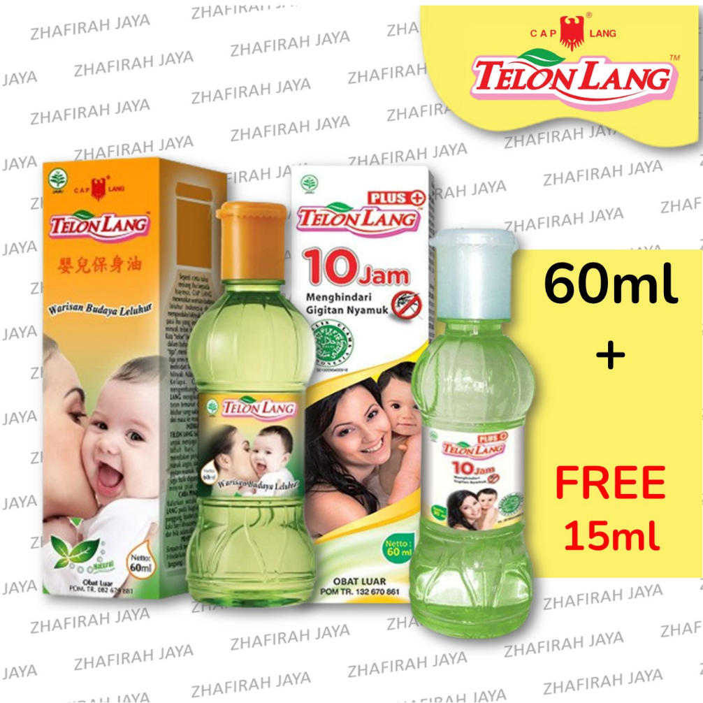 TELON LANG Minyak Telon Banded 60ml free 15ml | Minyak Telon LANG kemasan 60ml + 15ml