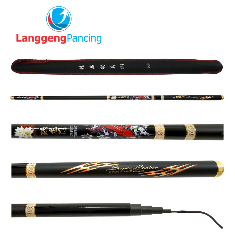 Joran Pancing Tegek Super Leader Carbon Ringan Kaku Ruas Panjang