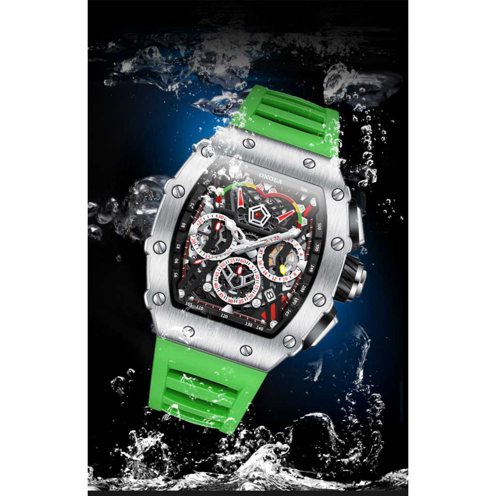 [COD] Jam Tangan Pria Fashion RM Chrono Aktif Strap Rubber