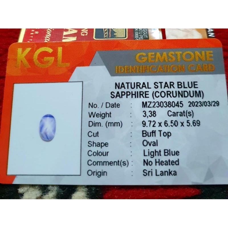 Star blue sapphire no heat srilanka memo kgl ring perak ukir tebal