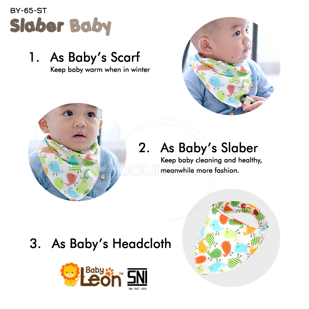 BABY LEON BY-65-ST Slabber Bayi Double Layer Slabber Best Baby Bayi Bib Tatakan Air Liur Tatakan Makan Motif Boy dan Girl Best Baby Slaber Kain Baby Celemek Makan Bayi Slabber Cotton Scraft Makan Liur Bayi Lembut