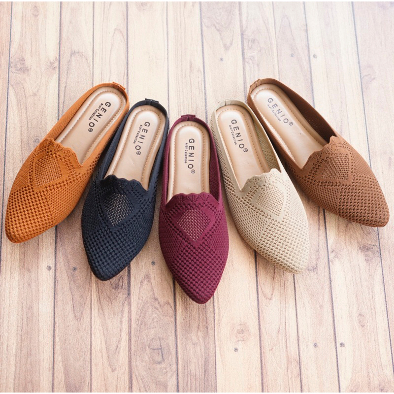 SEPATU FLAT RAJUT IMPOR WANITA GENIO