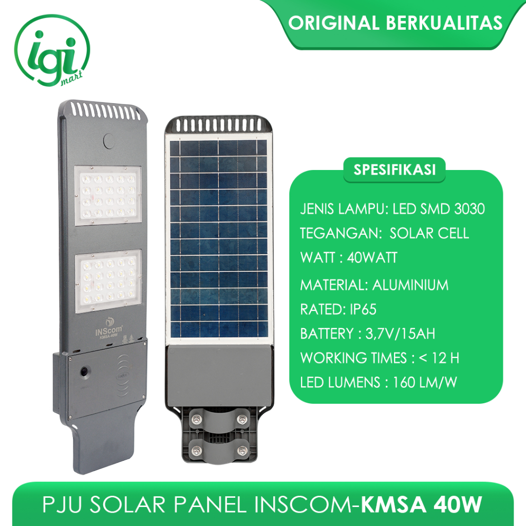 LAMPU JALAN TENAGA SURYA KMSA 40 WATT / LAMPU PJU SOLAR CELL LED 40 WATT
