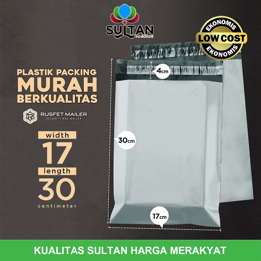

Plastik Polymailer Pack LOW COST Amplop Polimailer GRAY Rusfet 17x30cm