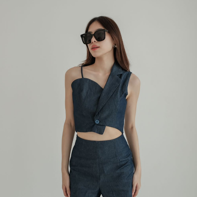 Brier Asymmetric Top - Ocha Wear Crop Top