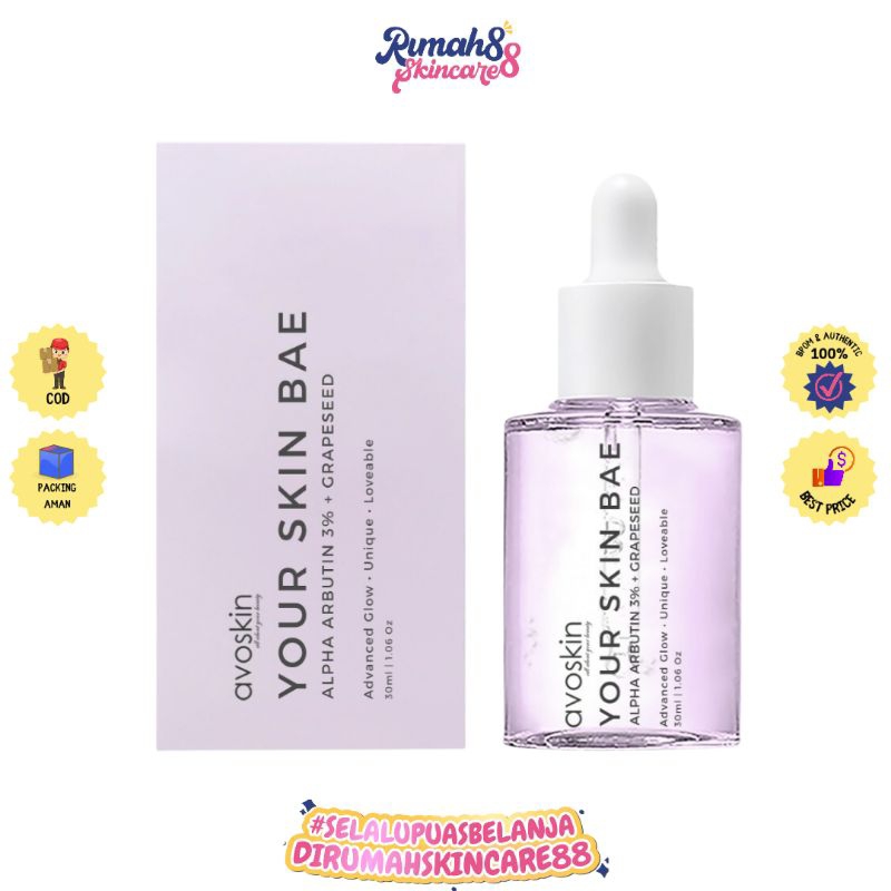 AVOSKIN Your Skin Bae SERUM Alpha Arbutin 3% + Grapeseed 30ml BPOM