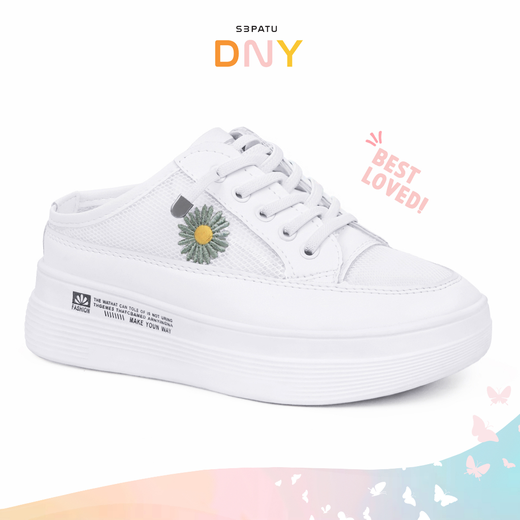 Sepatu DNY Sepatu Sandal Korea Sendal Wanita Putih Import Cantik Sepatu Sendal Perempuan 0044