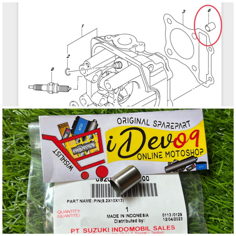 Pin Dowel Cylinder Blok Head Suzuki Address 110 Original SGP
