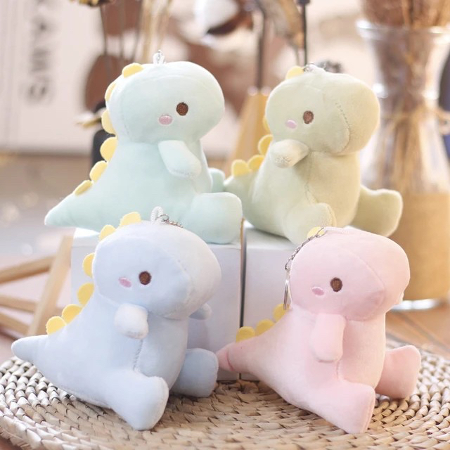 Gantungan kunci boneka import pastel dino dinosaurus besar