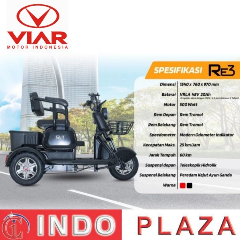 SEPEDA LISTRIK VIAR RE3 GARANSI RESMI