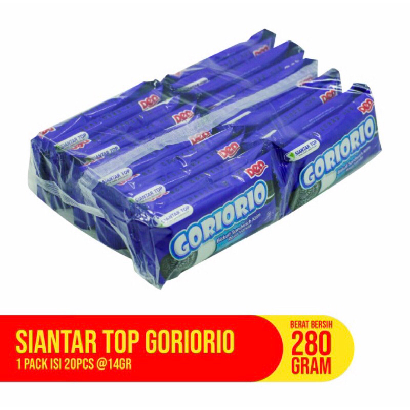 

Biskuit Goriorio Biskuit Sandwich Cream 1 Renceng isi 20pcs @14gr