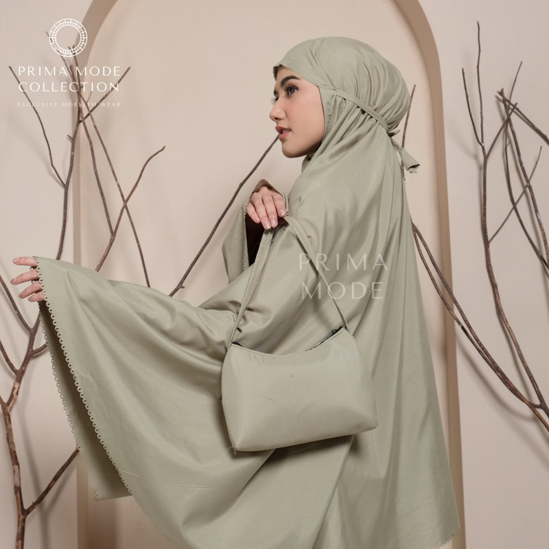 PRIMA MODE - Mukena Dewasa Gracella Reborn Terbaru Jumbo Full Bordir Bunga Teratai Katun PREMIUM