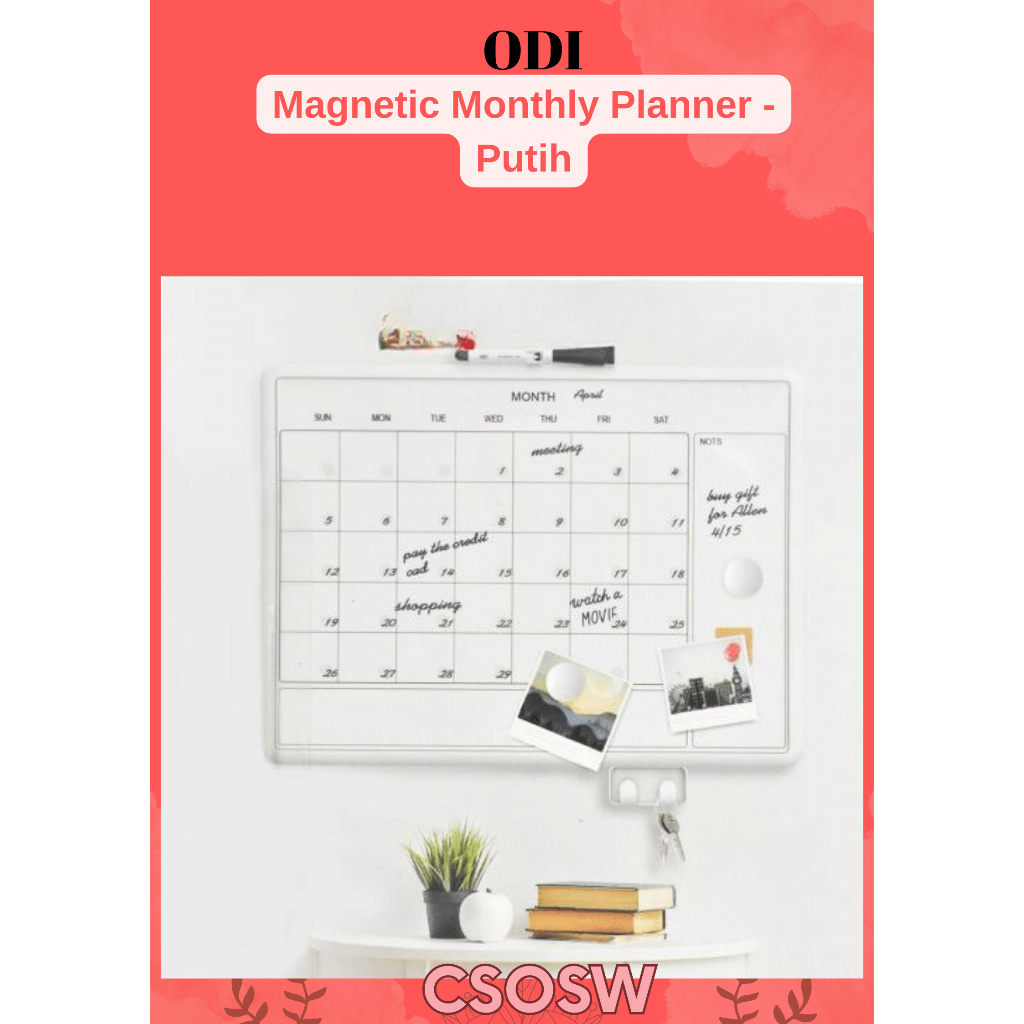 

Odi Magnetic Monthly Planner - Putih
