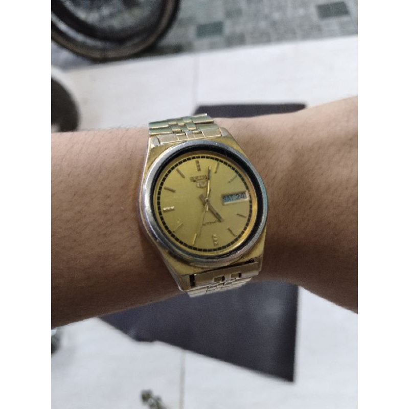 Jam Tangan Vintage Seiko 5 7009 Gold Plated