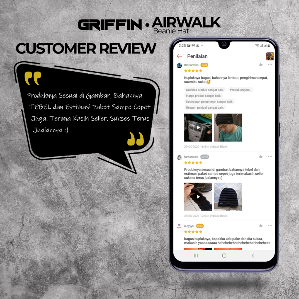 Kupluk Pria Dewasa Rajut Airwalk by Griffin