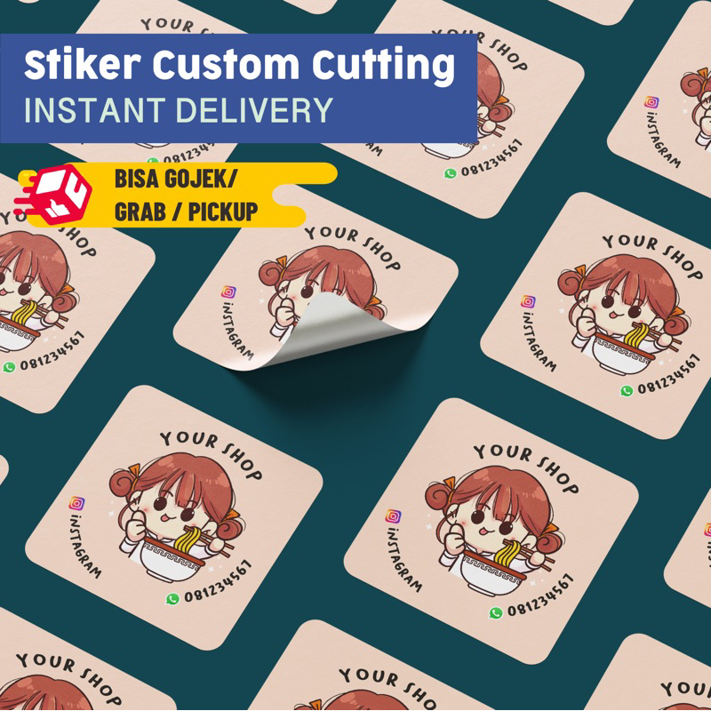 

Cetak Stiker Label KOTAK CUSTOM CUTTING INSTAN (INSTANT DELIVERY) Chromo NONWATERPROOF Custom Makanan bakery parfum template bisa COD