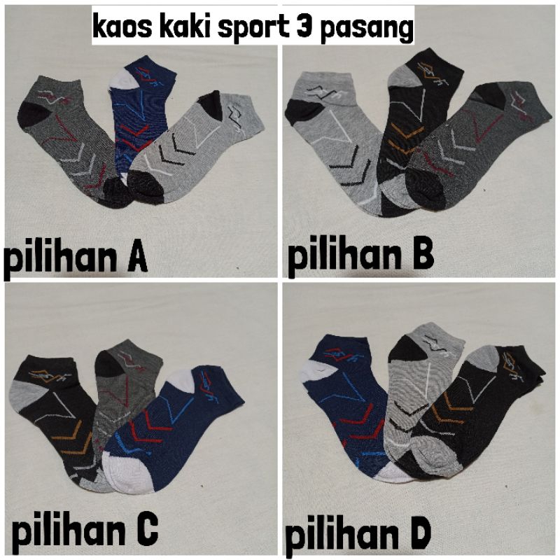 kaos kaki sport harga 3 pasang (1 bundle)