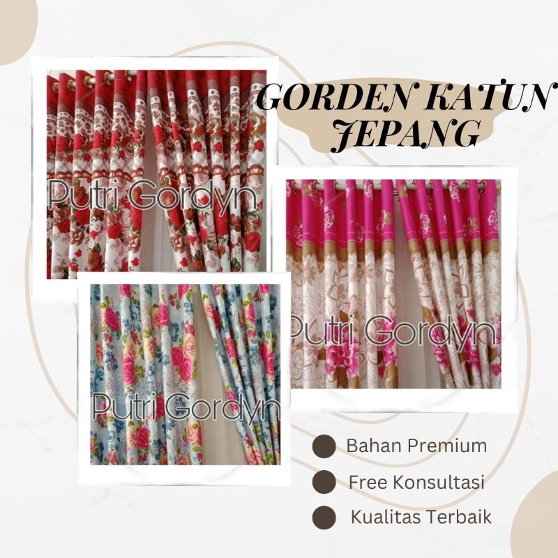 Gorden Minimalis Shabby Katun Jepang