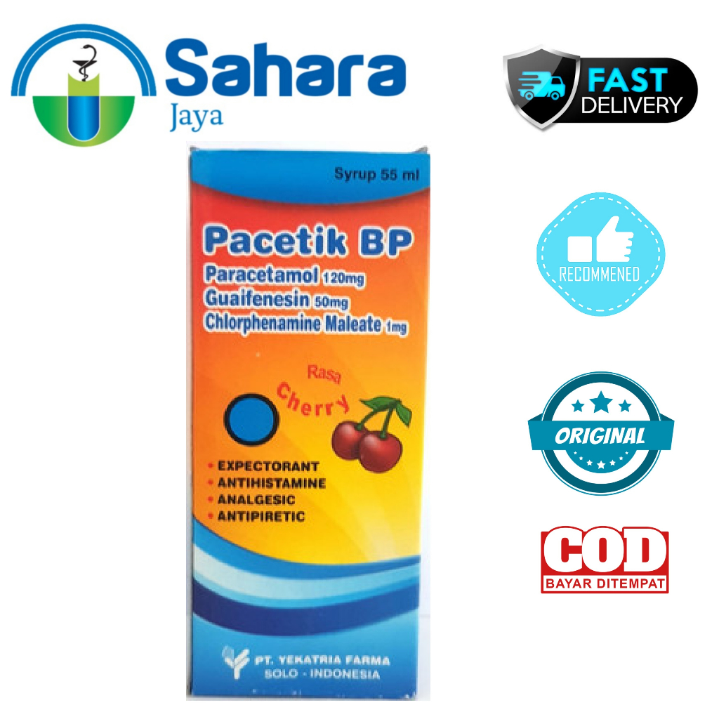 [SJ] PACETIK BP Sirup 55 ml-Obat Syrup Demam, Batuk & Pilek