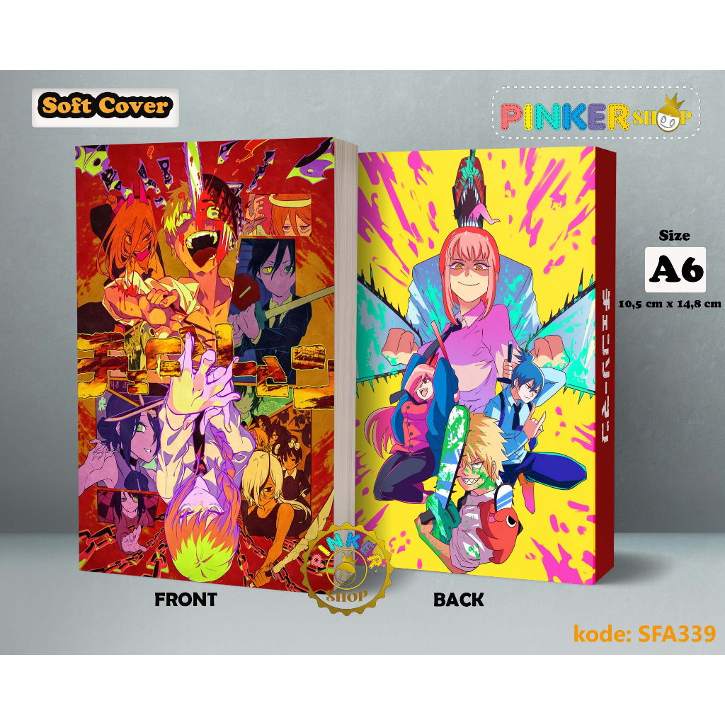 

(SFA339) Pocket Note Anime CHAINSAW MAN Softcover A6 Buku Tulis catatan Notes Agenda Planner Jurnal