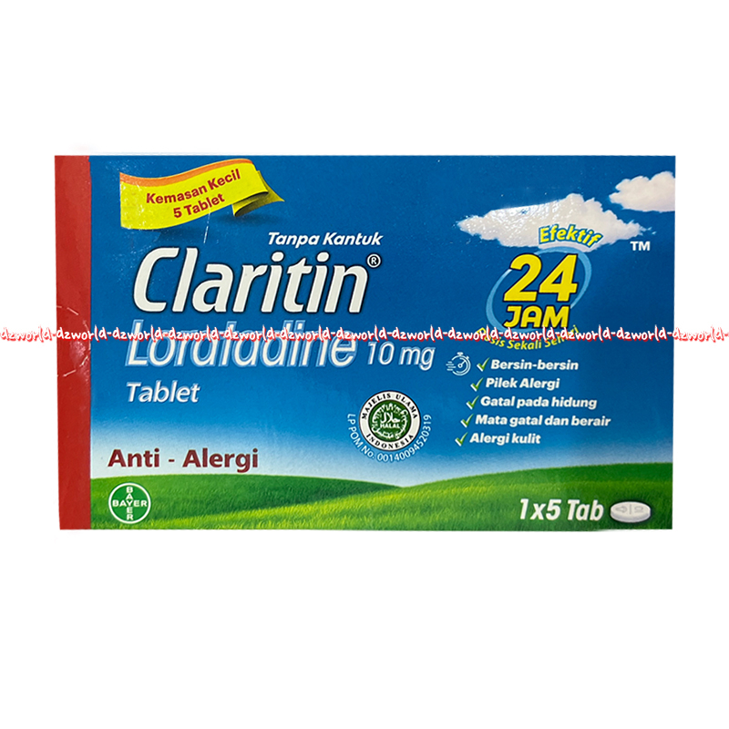 Claritin Loratadine Tablet Anti Alergi 5tab Untuk Bersin Pilek Alergi Gatal Hidung Mata Gatal Dan Berair Dan Alergi Kulit Tanpa Rasa Ngantuk