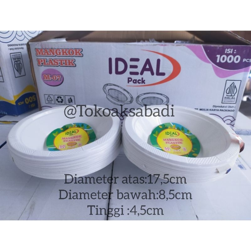 Mangkok Plastik Besar M7 MKP / Mangkok Plastik Sekali Pakai @50 Pcs