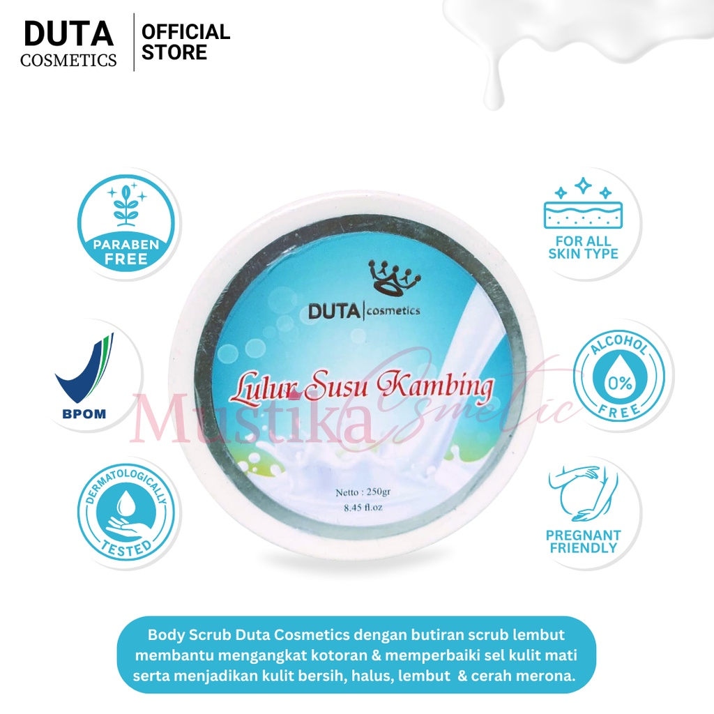 Duta Whitening Body Scrub BPOM Lulur Susu Kambing Asli Pemutih Badan