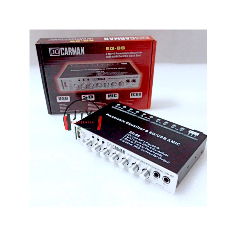 Parametrik Equalizer Preamp Mobil Carman EQ-8s EQ 8s EQ8s USB