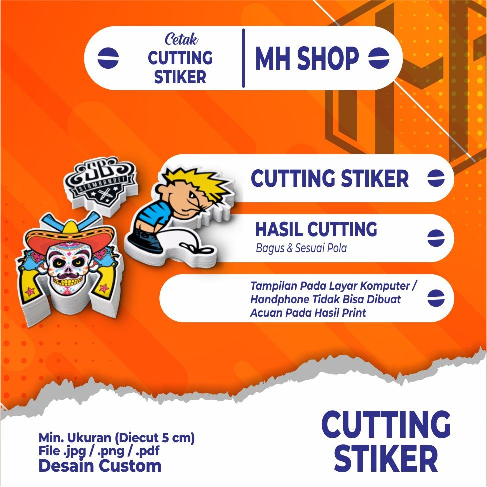 

CETAK STIKER CUTTING DIE CUT ATAU PUTUS A3+