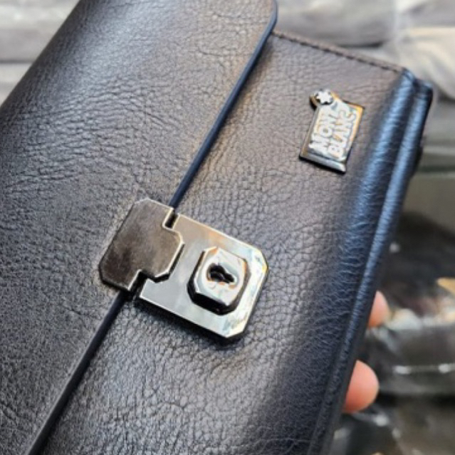 Handbag Clutch Montblanc Tas Tangan free Fena/Card ATM Unisex Import Kulit Pu Quality