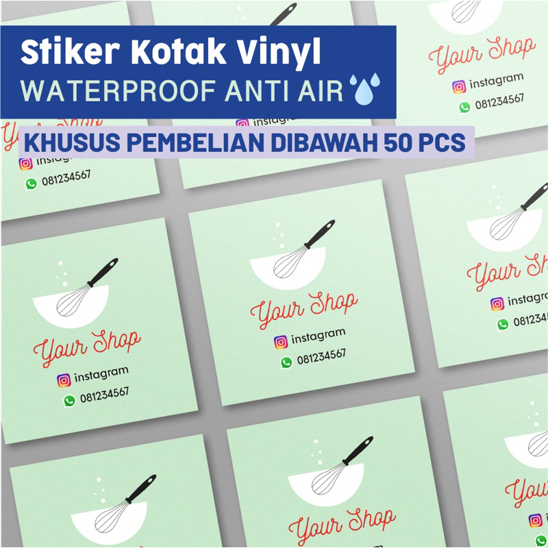 

Cetak Stiker Label Kotak VINYL WATERPROOF Tanpa Minimal Order