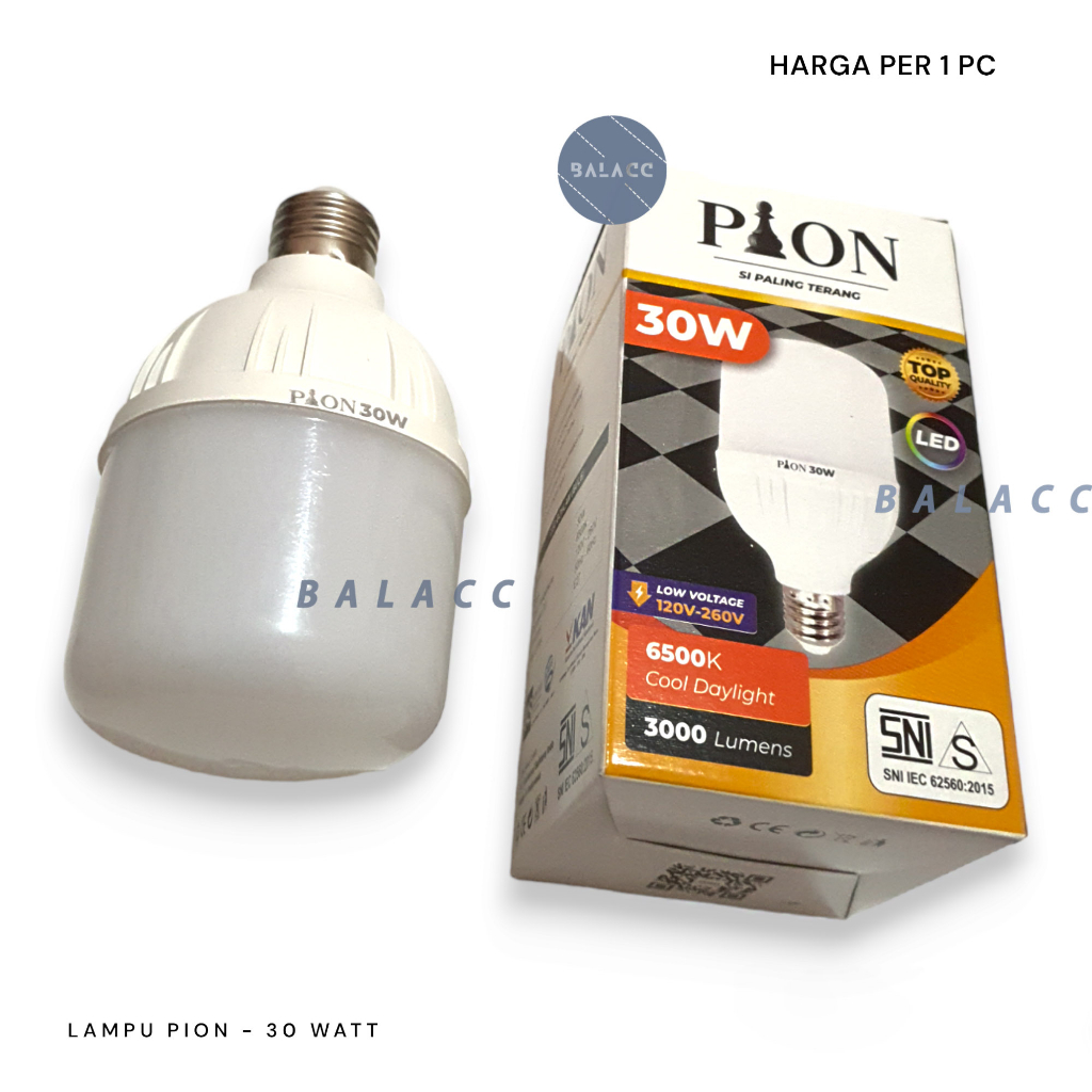 Bohlam Lampu Led PION 30W 30 Watt SNI Cahaya Putih