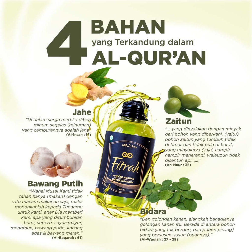 FITRAH HERBAL OIL - Minyak Herbal Multi Khasiat - Untuk Diminum &amp; Dibalur - BISA COD