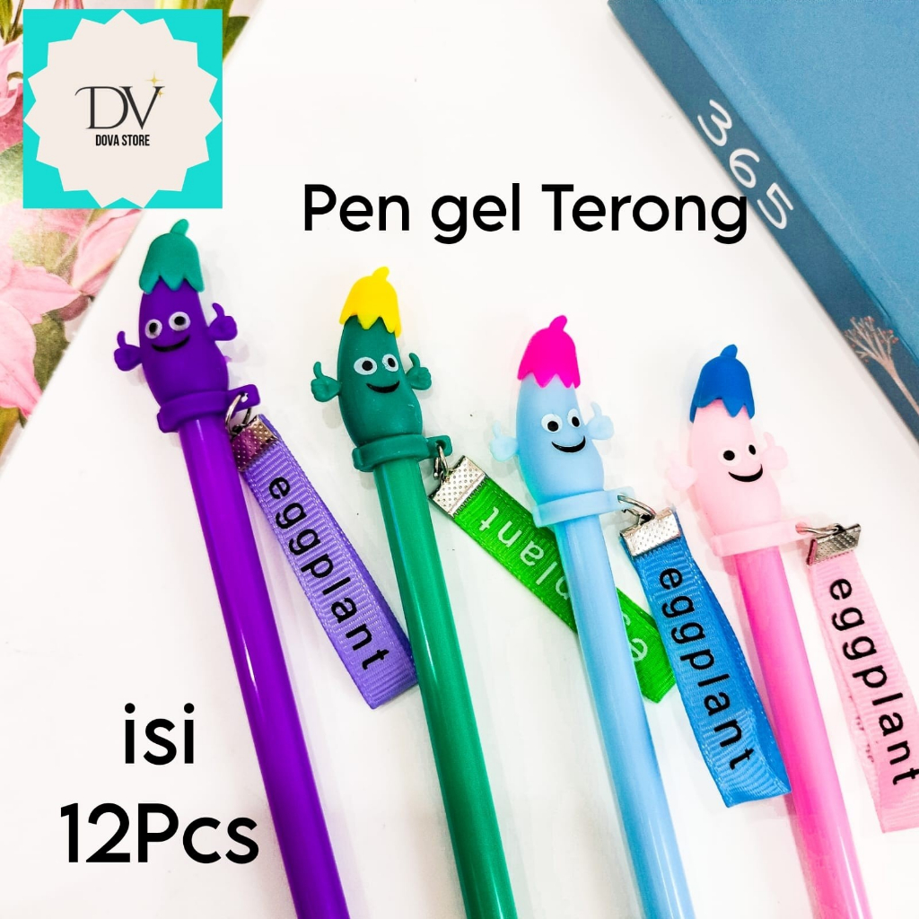 

SELUSIN PULPEN TERONG WAJAH PENA GEL PEN KARAKTER SAYURAN ALAT TULIS KANTOR LUCU ISI 12PCS