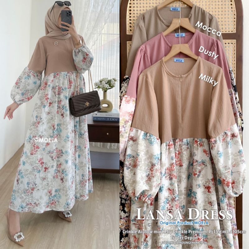 Gamis Dress Busui Motif Kombinasi Original by Moela [Lifta Miusi Fiuji Maira Belna Cesia Jiofa Liofa Faira Yosia Kiesa Mirosa Jinas Avila Sanum Tesaf Kuima Timna Buina Hijia]