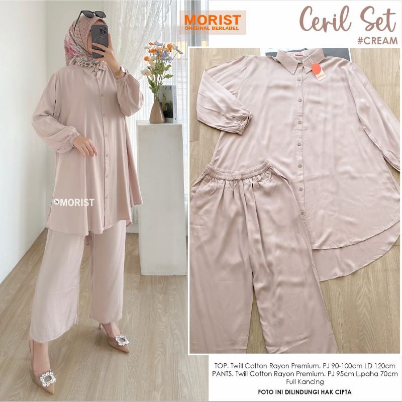 Set Setelan Wanita Rayon Polos Original Morist [Bilon Bolin Ceril Tipsa Lowis]