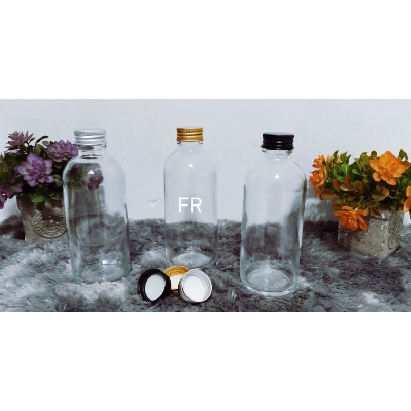 botol kaca 250ml botol bening 250ml tutup alumunium