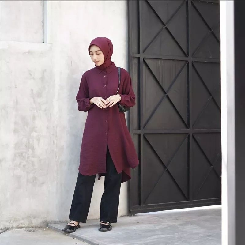 tunik Amanda cringkle /tunik wanita jumbo terlaris