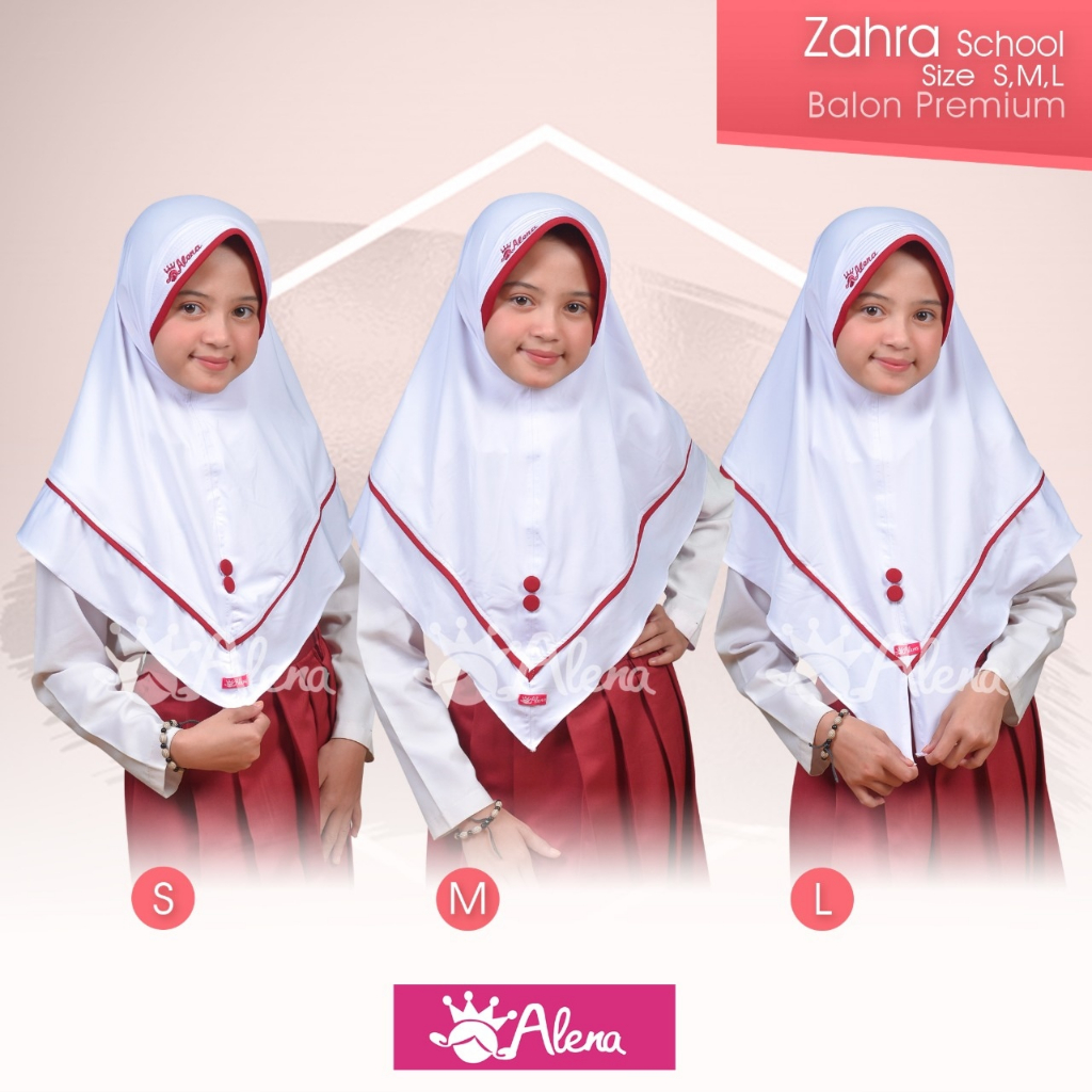 Jilbab Sekolah Anak Alena  Zahra Jersey Super Ori Alena