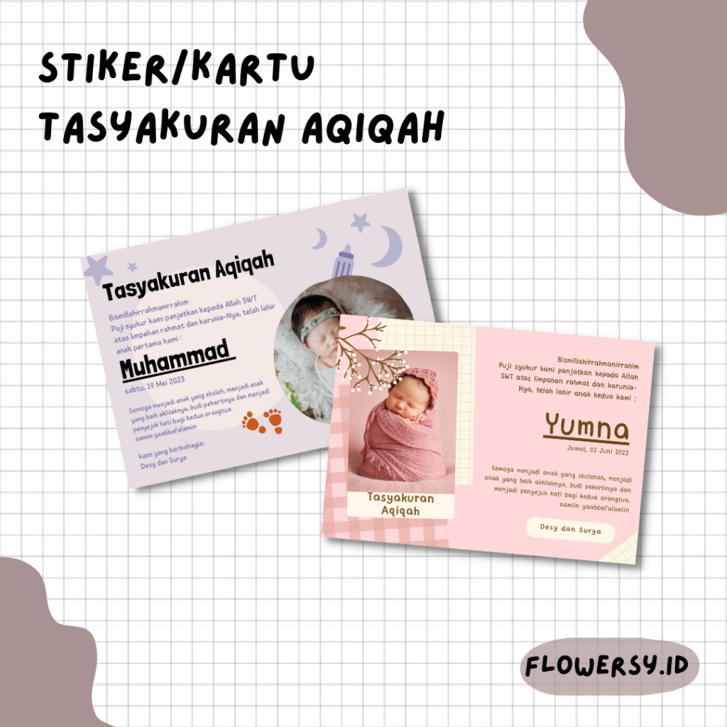 

Tasyakuran Kelahiran / Tasyakuran Aqiqah / Stiker Aqiqah