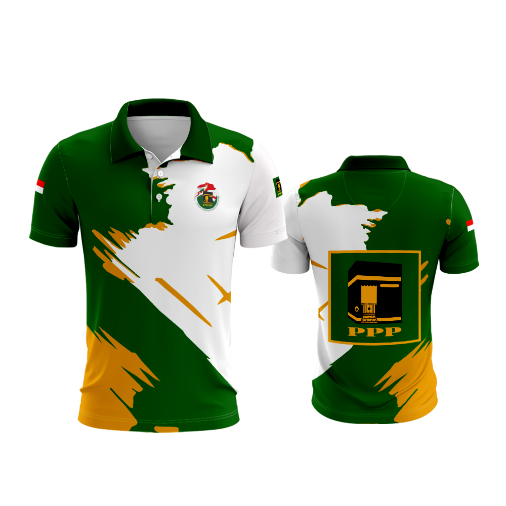 Jual Baju Kaos Polo Partai PPP Pemilu 2024 Pakaian Kemeja Printing