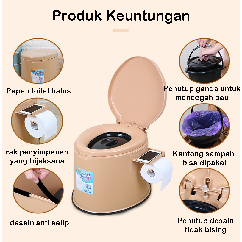 Mobile Toilet Closet Jongkok Kursi Toilet Duduk Toilet Portable Elderly Pregnant Women Adult Portable Foldable Plastic Toilet Portable Toilet WC Duduk Portable Plastic Toilet for Adult Elderly Patient Pispot Dewasa Wanita