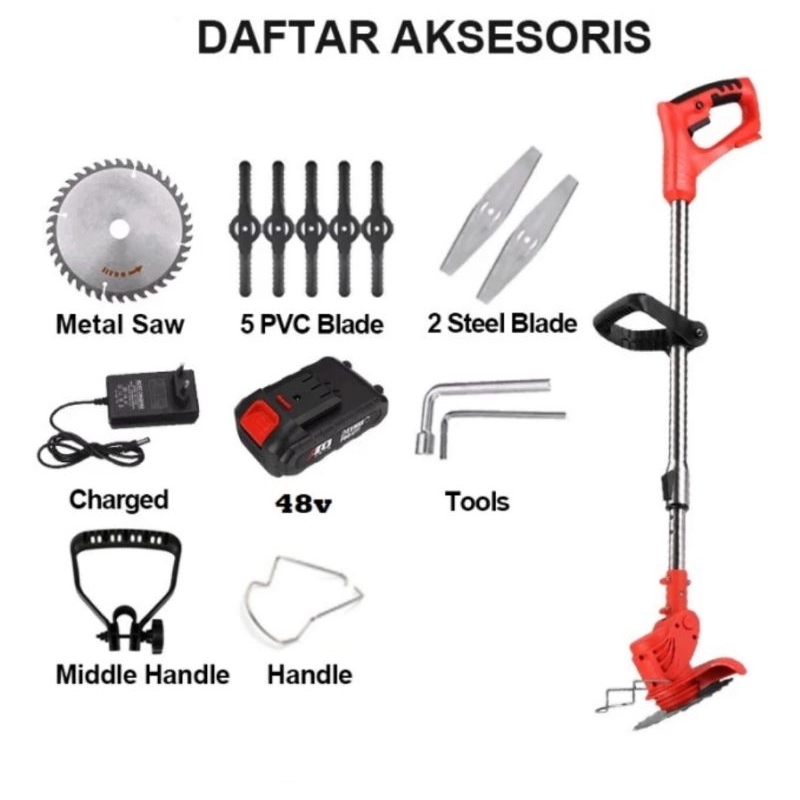 MESIN POTONG RUMPUT BATERAI DEKWE 48VOLT / Potong rumput Cordless