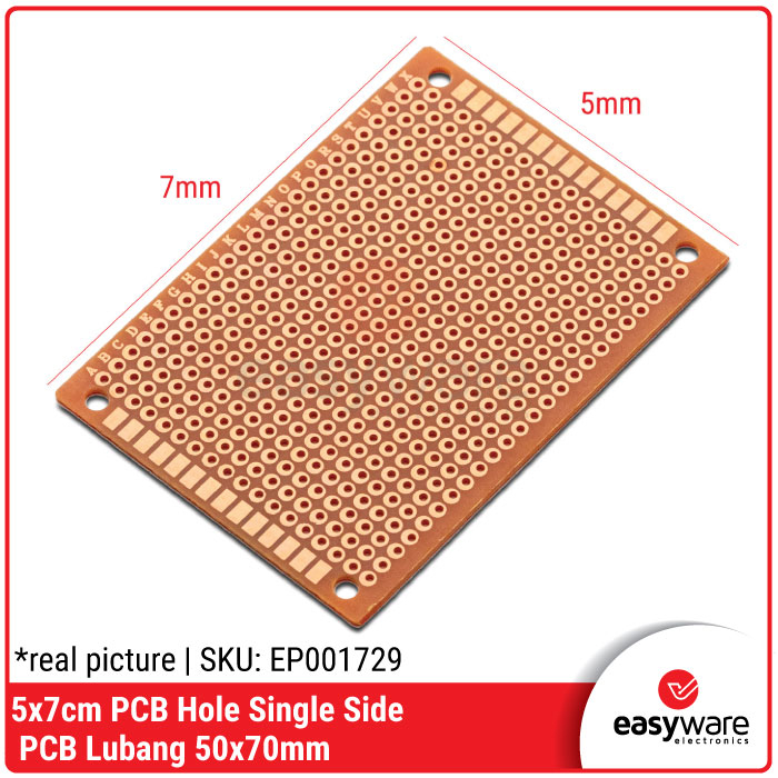 PCB hole single side 5x7cm PCB Dot Matrix 5x7cm PCB Lubang 5x7cm