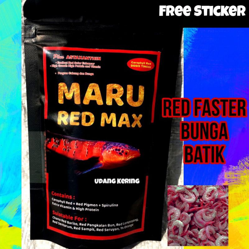 pakan chana maru red udang kering batik bunga bos qu bang fish