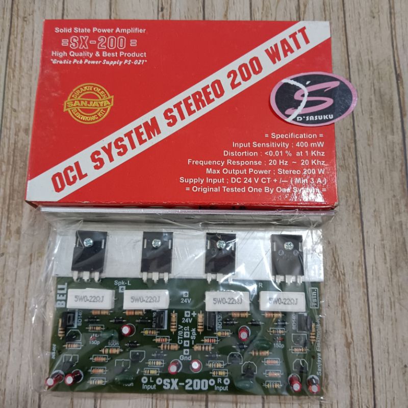 KIT Power Amplifier OCL Stereo 200W SX-200